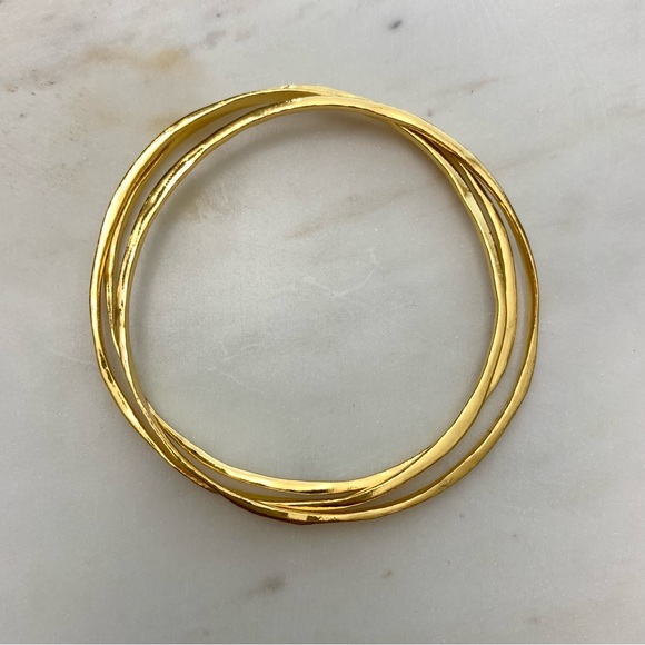 EUC Gorjana Gold Plated R Bangle Bracelets (Discontinued) - Picture 4 of 4